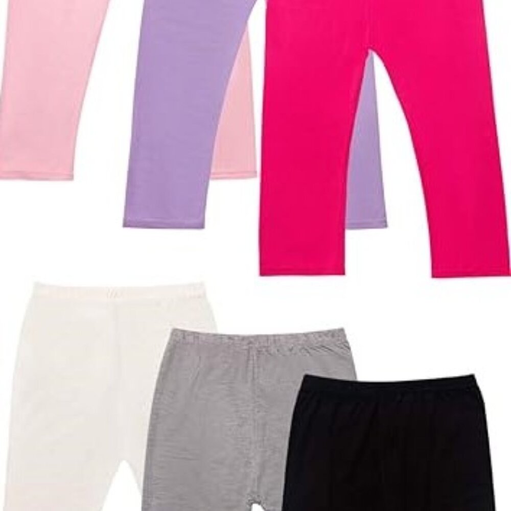6 Pair Kid's Capri Leggings - Size 6-7